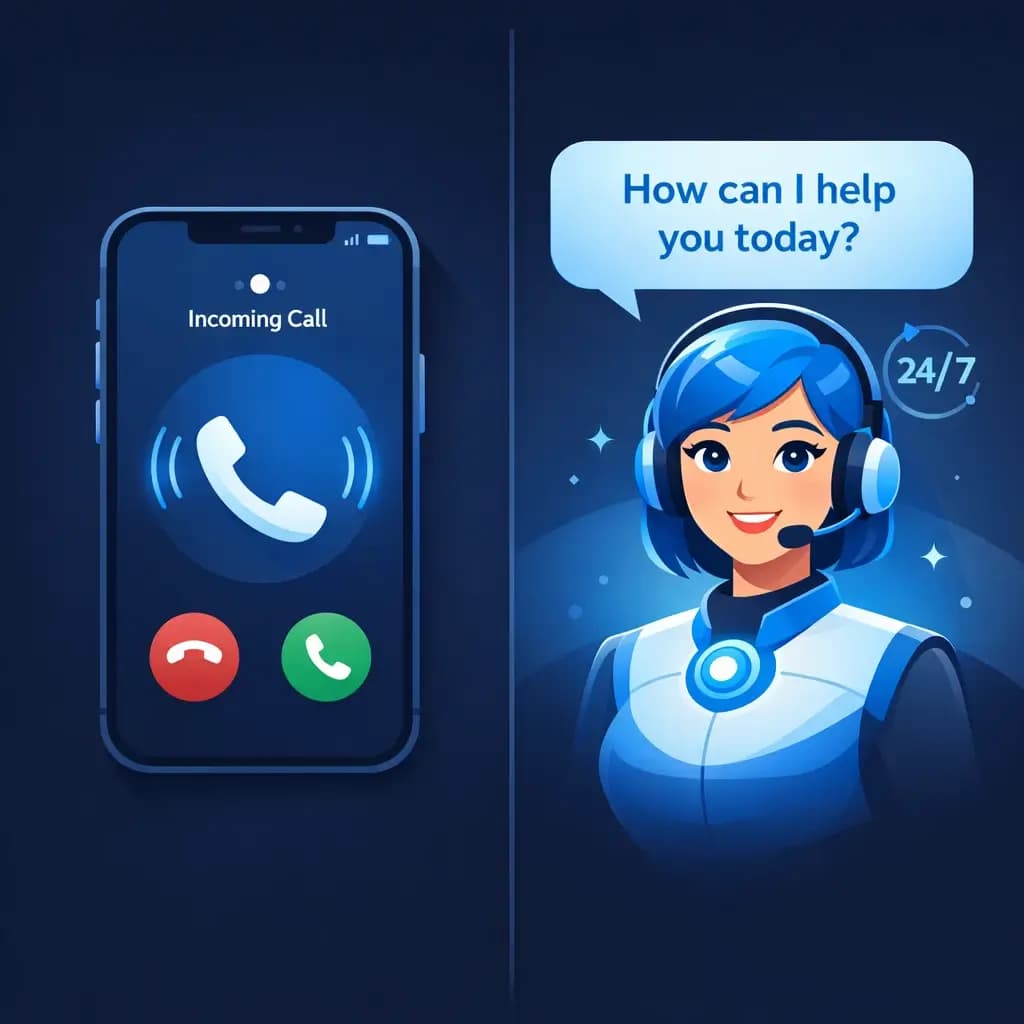 AI phone receptionist answering a customer call