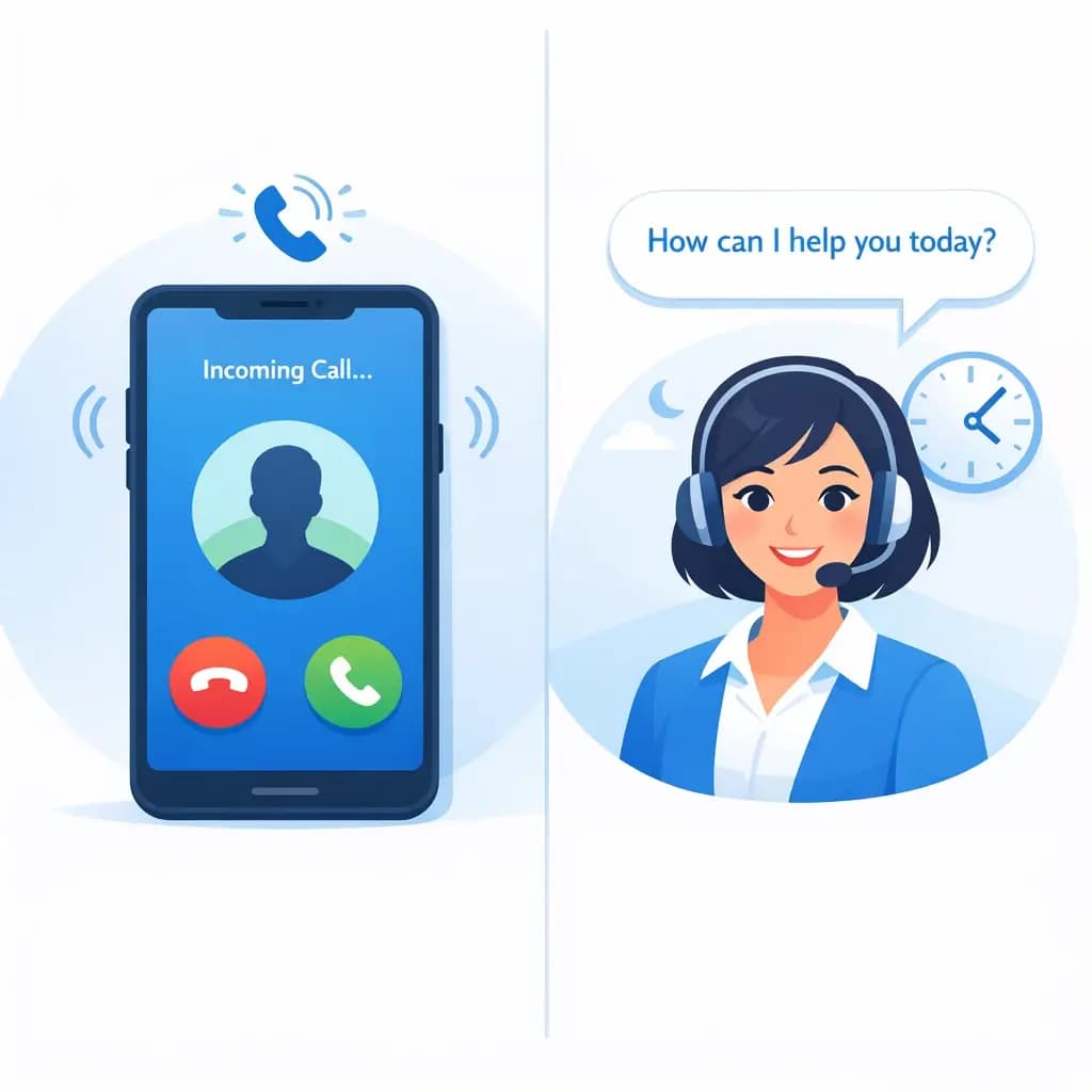 AI phone receptionist answering a customer call