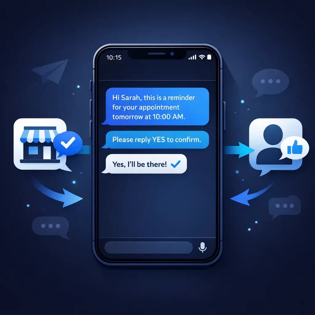 Two-way SMS conversation between business and customer