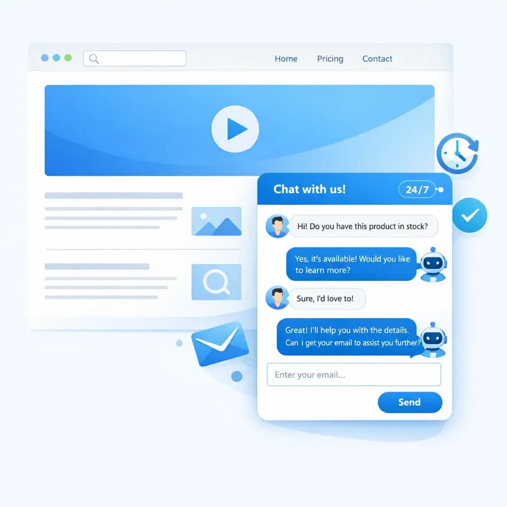 Webchat widget embedded on a website